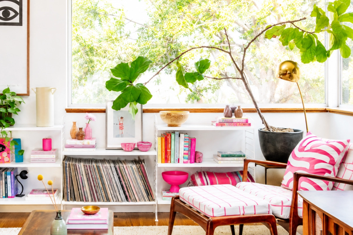 corner of apartment living room at a dazzle cleaning company client
